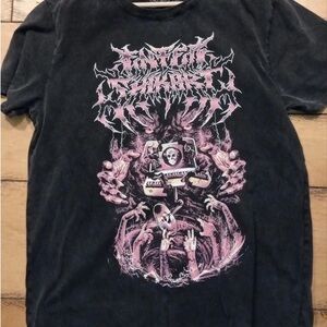 H&M Black and Pink Graphic Tee